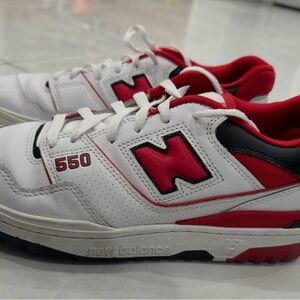 New Balance 550 Red and White Sneakers